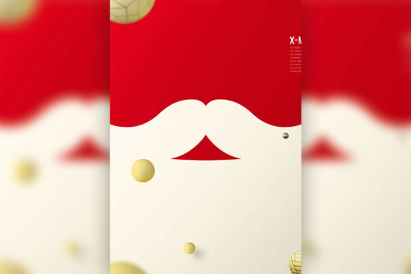 圣诞老人胡子圣诞海报设计韩国素材[PSD]