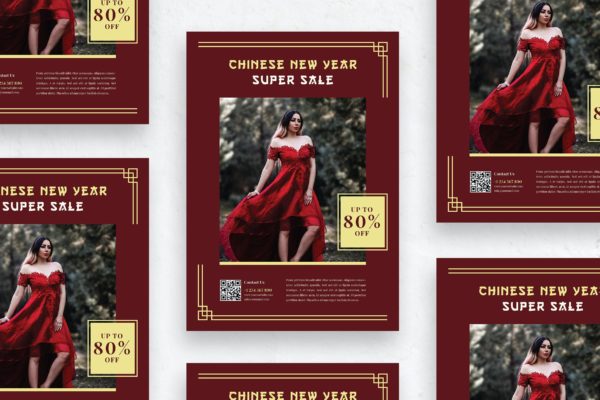 农历新年特卖促销海报传单 Chinese New Year Sale – Flyer
