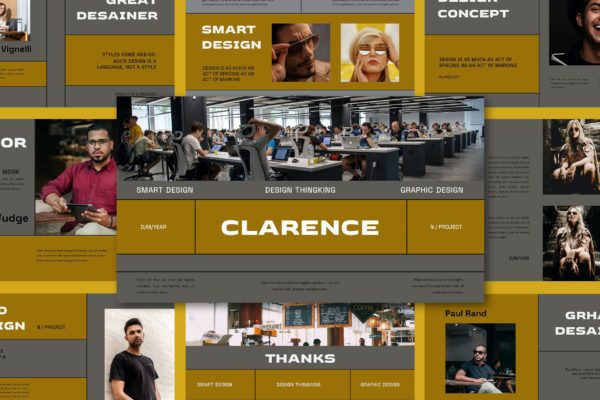 企业团队成员介绍PPT模板下载 Clarence Powerpoint Template