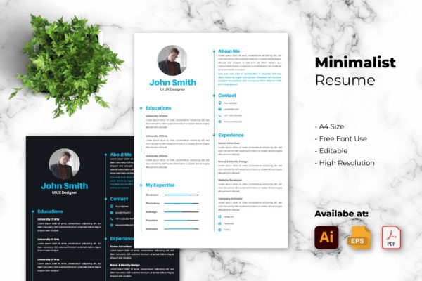 UI设计师应聘个人简历模板 CV Resume Template – iWantemp