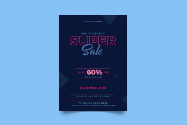 超级销售促销活动海报模板 Super Sale Poster