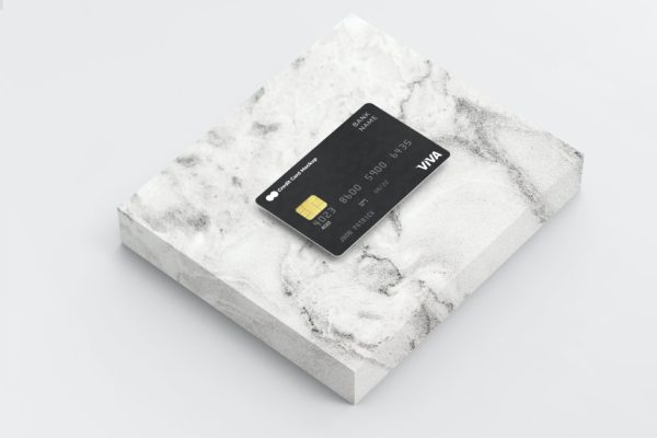 大理石背景信用卡设计样机 Credit Card Mockup