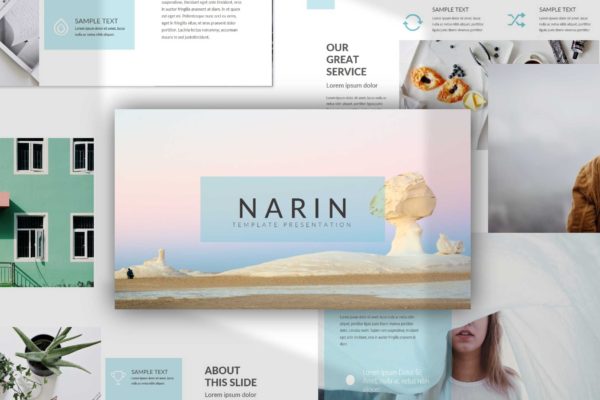 摄影作品集PPT幻灯片模板下载 Narin Pastel – PowerPoint