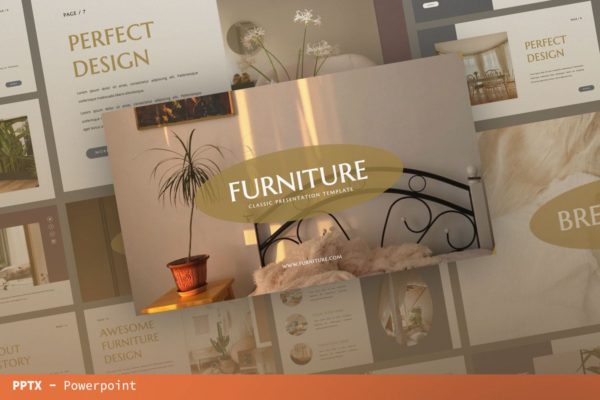 家具商品展示PPT幻灯片模板 Furniture Business Presentation