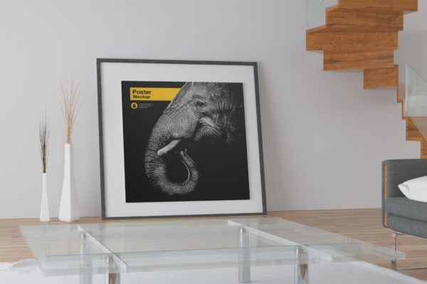 房间场景艺术海报样机 Poster in  Room Mockup