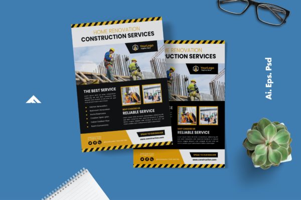 家居装修宣传单素材 Home Renovation Poster Flyer