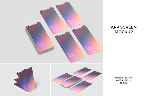 App应用页面展示屏幕样机 App screen mockup