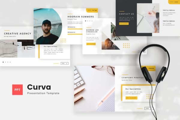 创意公司简介PPT设计模板 Creative Company Profile PowerPoint Template
