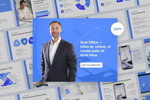 共享办公空间推广PPT幻灯片模板下载 Sure Office PowerPoint Theme