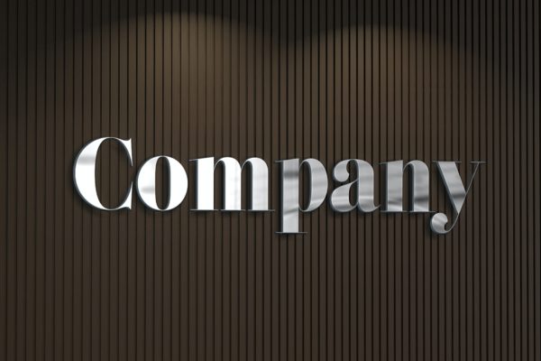木墙公司3D标志Logo样机 Company Logo on Wooden Wall Mockup