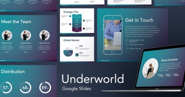 商业/企业谷歌幻灯片演示文稿模板 Underworld Google Slides Template