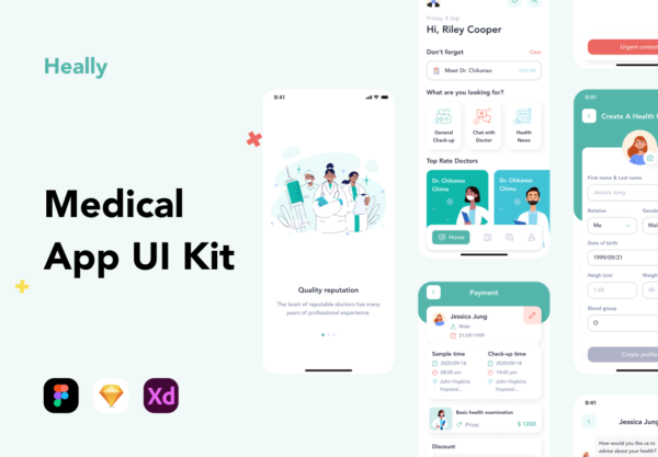 设计森林下午茶：医疗App应用程序UI套件