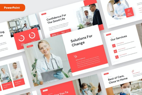 医疗保健主题Powerpoint幻灯片模板 Medical and Health Powerpoint Template