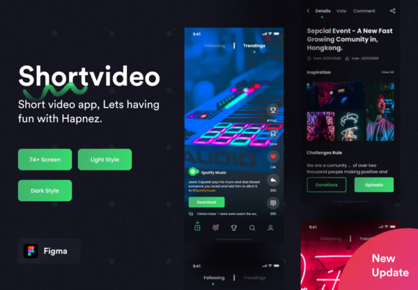 设计森林下午茶：社交类短视频App应用 UI KIT