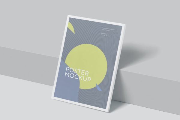 A4白色框架海报样机 A4 Poster Mockups