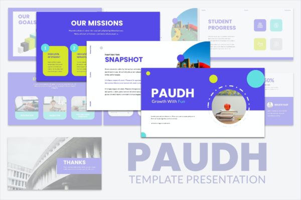 儿童教育推广PPT创意模板 Paudh  PowerPoint Template