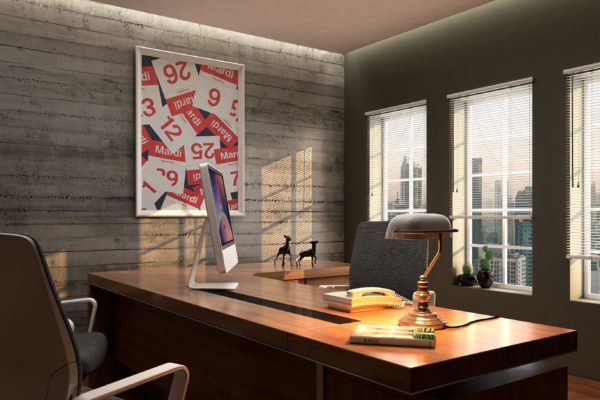 优雅的办公室艺术海报作品展示场景样机v1 Elegant Office MockUp Scenes 01