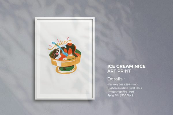 冰淇淋甜食艺术手绘插画 Nice Ice Cream