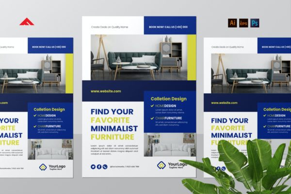 家具营销广告海报模板下载 Furniture Poster Flyer