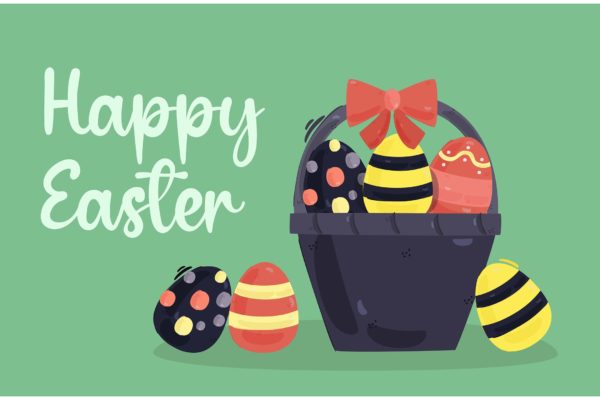 复活节快乐背景插画v2 Happy Easter Day Background Illustration (2)
