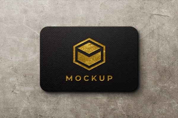 纹理金色标志Logo样机 Texture Gold Logo Mockup