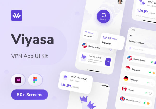 设计森林下午茶：VPN App应用UI套件