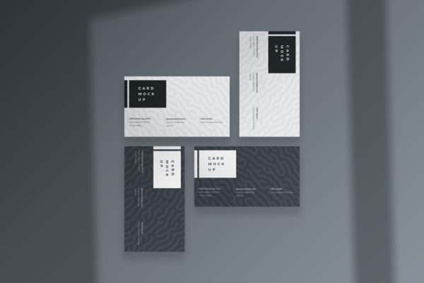 4个名片VI设计样机PSD模板 Business Card Mockup PSD Template