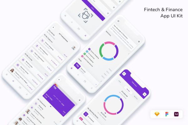 金融科技与金融App UI界面设计套件 Fintech & Finance App UI Kit