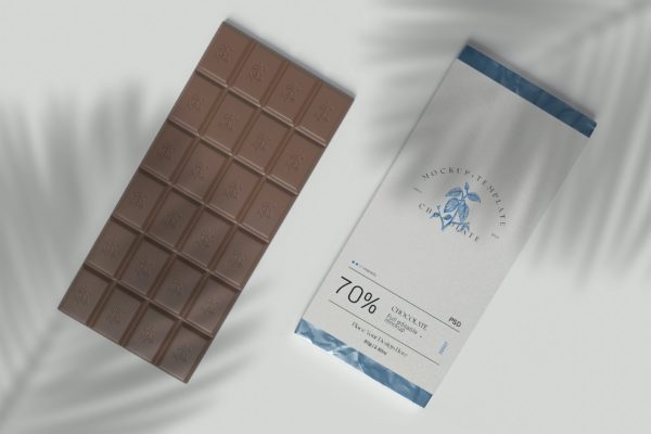 巧克力零食包装设计样机模板v6 Wrapped Chocolate Mockup