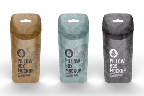 枕形纸盒包装设计样机 Pillow Box Mockup