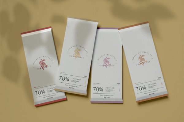 巧克力零食包装设计样机模板v9 Wrapped Chocolate Mockup