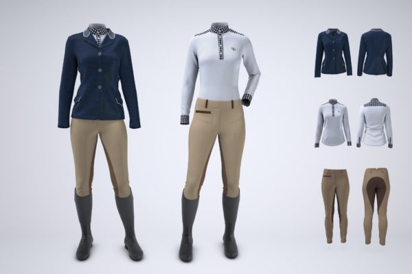 女式马术服装设计样机 Women’s Equestrian Riding Apparel Mock-Up