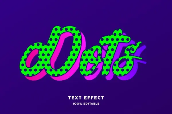 色彩渐变点状纹理文本样式效果 Fresh gradient with dots texture text style effect
