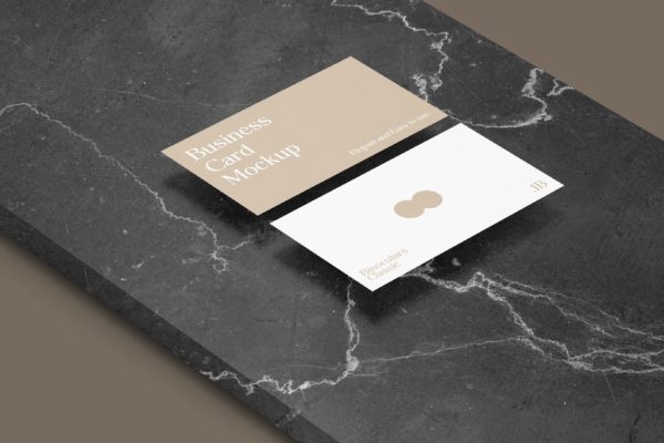 大理石背景经典名片设计演示样机v3 Elegant Business Card Mockup PSD Template