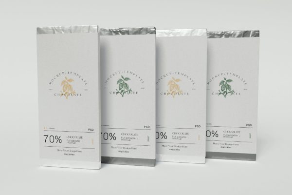 巧克力零食包装设计样机模板v8 Wrapped Chocolate Mockup