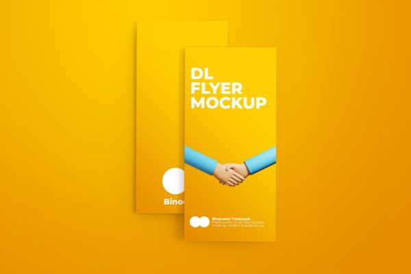 两个DL传单设计样机模板 Two DL Flyer Mockup