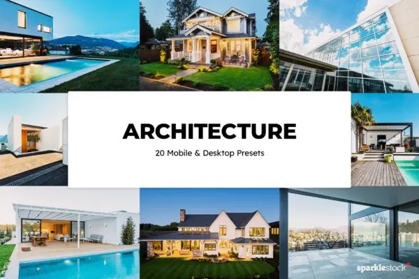 20个房屋建筑照片调色滤镜LR预设+LUT预设 20 Architecture Lightroom Presets & LUTs