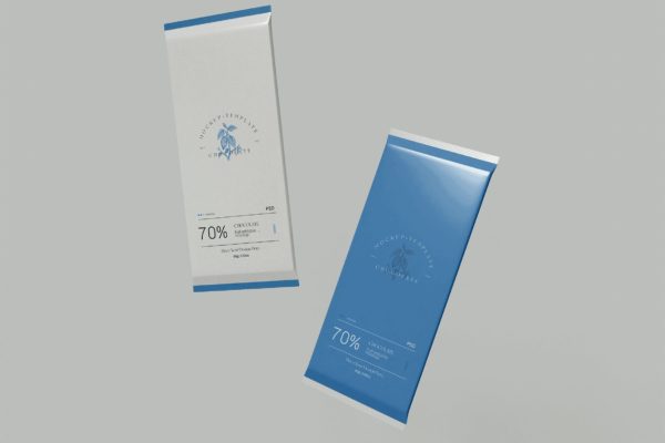 巧克力零食包装设计样机模板v3 Wrapped Chocolate Mockup