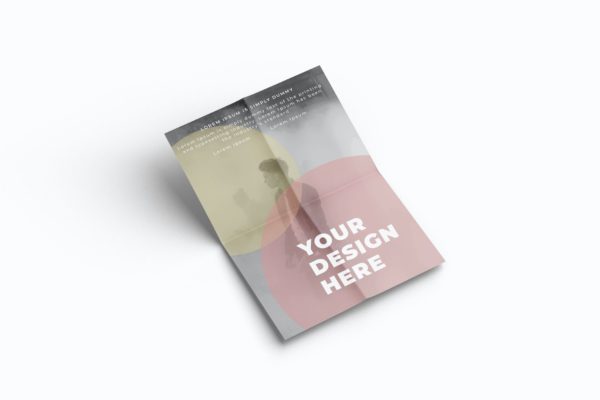 折叠纹理海报效果图样机 Poster Mockup with fold texture