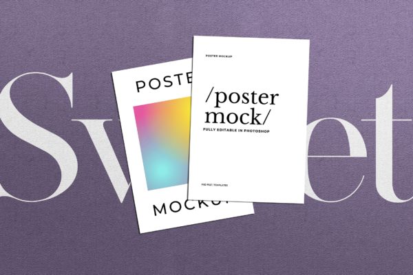 海报设计纸张展示样机模板 Poster Mockup