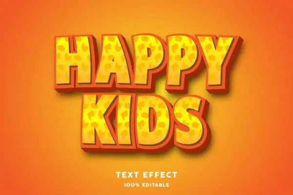 快乐儿童风格文本样式效果 Happy kids text style effect