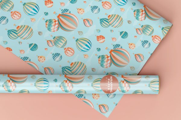 礼品包装纸图案设计样机 Gift Wrapping Paper Mockup