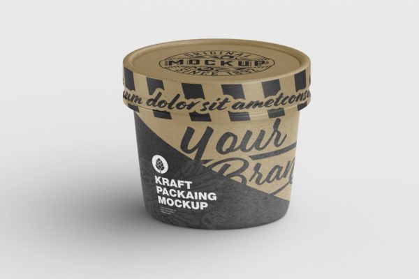 卡夫食品杯包装设计样机 Kraft Food Cup Mockup