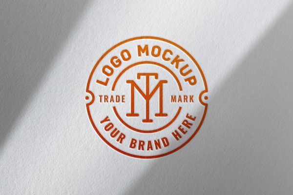 压印纸张标志Logo样机 Pressed Paper Logo Mockup