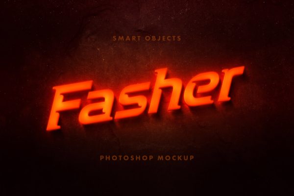 熔岩效果标志Logo样机 Lava Light Logo Mockup