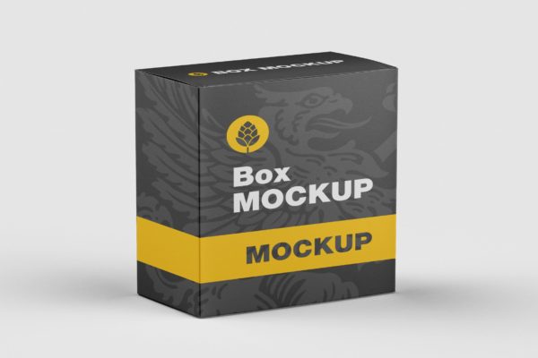 豪华纸盒包装样机模板 Luxury Cardboard Box Mockup