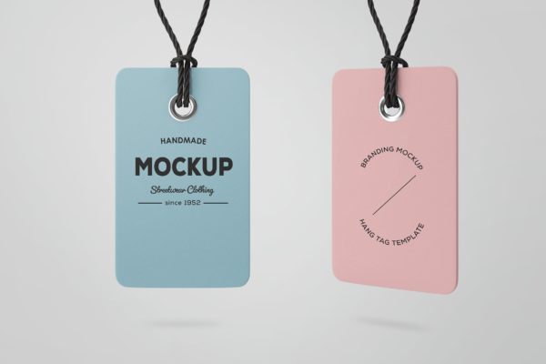 绳子吊牌价格标签设计样机模板 Tag Mockup