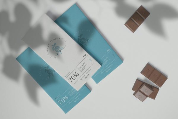 巧克力零食包装设计样机模板v1 Wrapped Chocolate Mockup