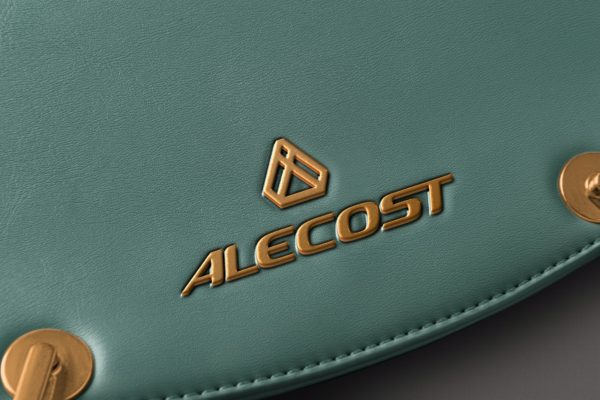 3D皮革金属标志Logo样机 3D Metal Logo on Leather Mockup
