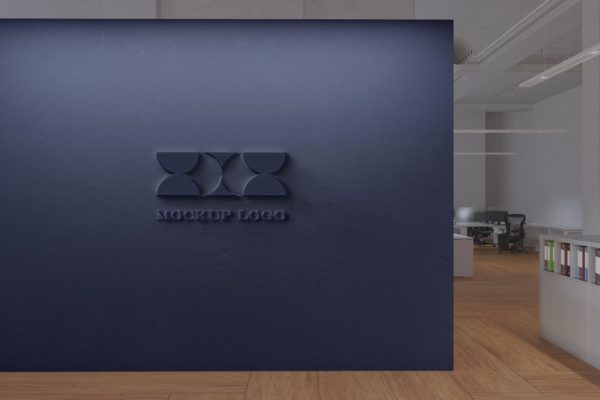 办公墙企业品牌Logo展示样机 Logo Mockup